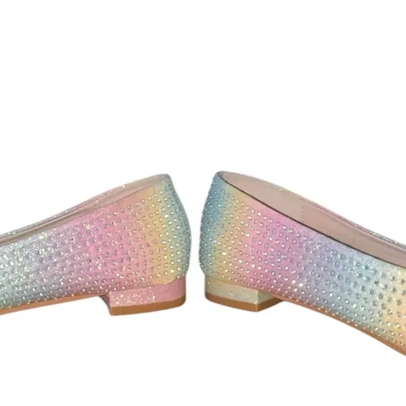 Badgley Mischka Pastel Ombré Rhinestone Slip-On Ballet‎ Flats Size 5