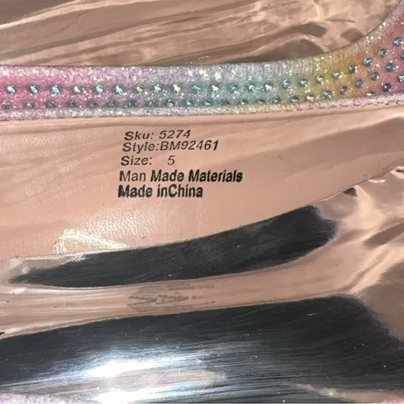 Badgley Mischka Pastel Ombré Rhinestone Slip-On Ballet‎ Flats Size 5