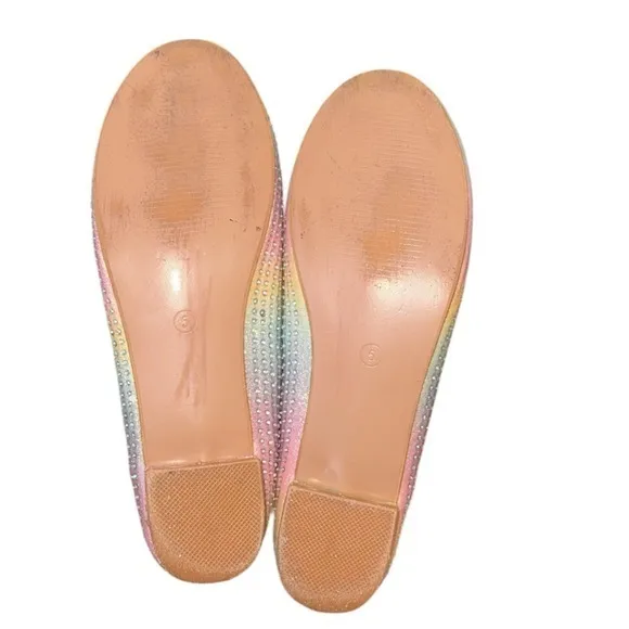 Badgley Mischka Pastel Ombré Rhinestone Slip-On Ballet‎ Flats Size 5
