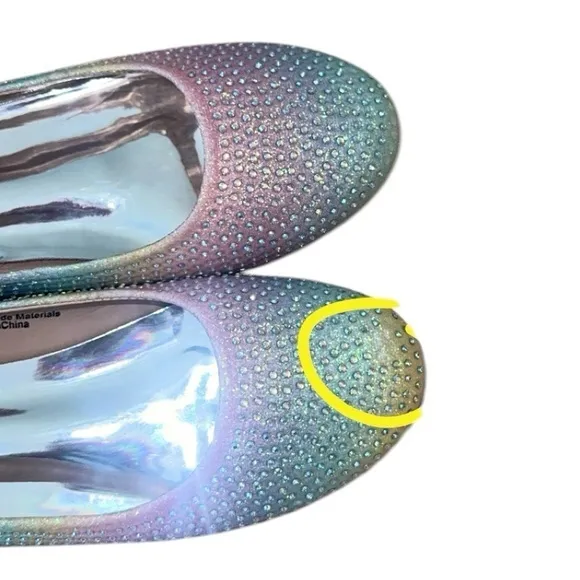 Badgley Mischka Pastel Ombré Rhinestone Slip-On Ballet‎ Flats Size 5