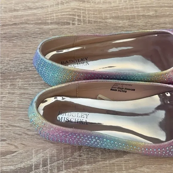 Badgley Mischka Pastel Ombré Rhinestone Slip-On Ballet‎ Flats Size 5
