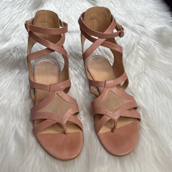 Balenciaga Pink Suede and Leather Gladiator Sandals