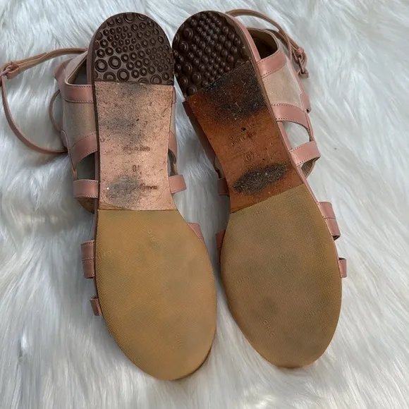 Balenciaga Pink Suede and Leather Gladiator Sandals
