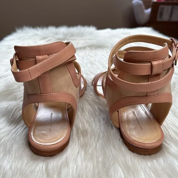 Balenciaga Pink Suede and Leather Gladiator Sandals