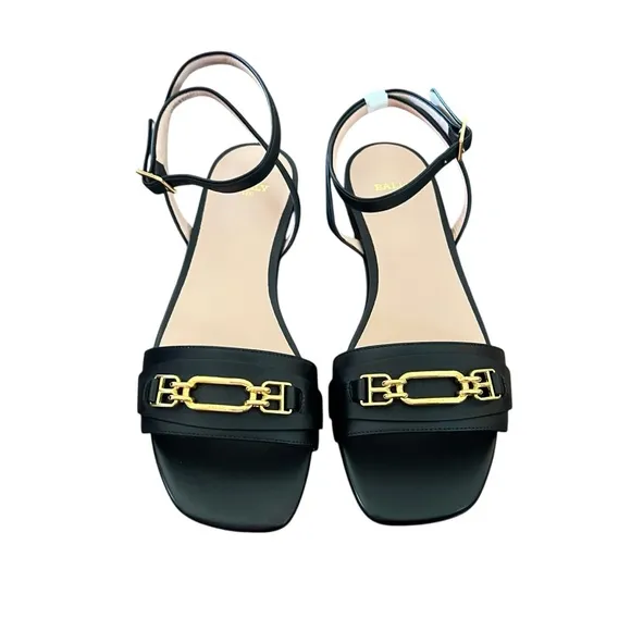 Bally  Dossy Leather Square Toe Flat Ankle Strap Sandals NEW Size 6