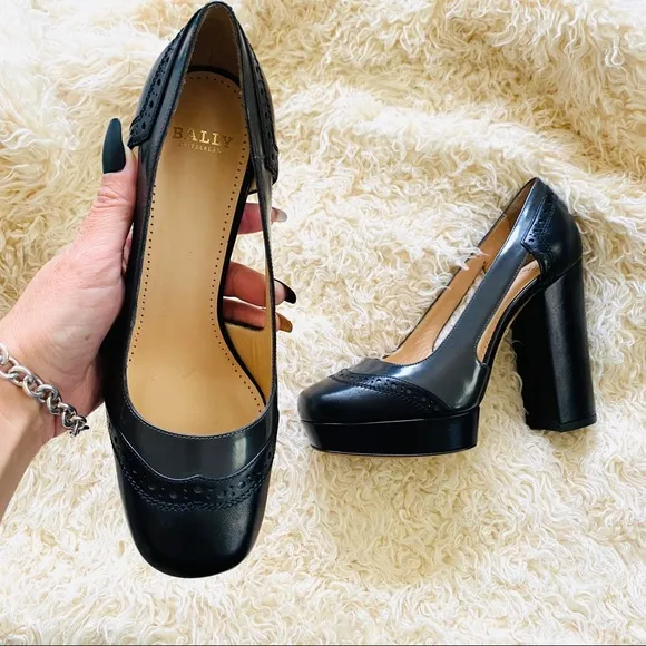 Bally “Hannah” Platform Dual Toned Heeled Wingtips