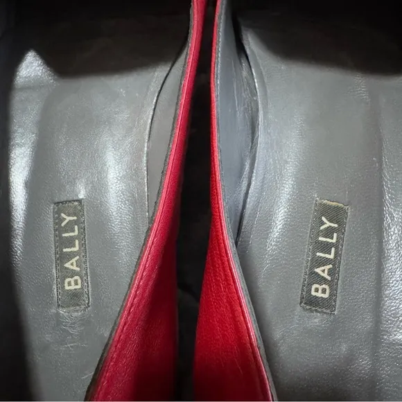 Bally Italy Leather Women’s Size 8 Talbala Horse Bit Red Loafers Flex Si…