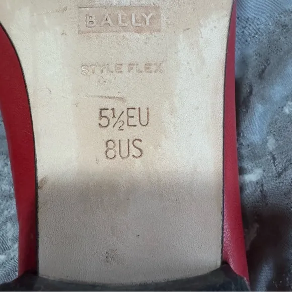 Bally Italy Leather Women’s Size 8 Talbala Horse Bit Red Loafers Flex Si…
