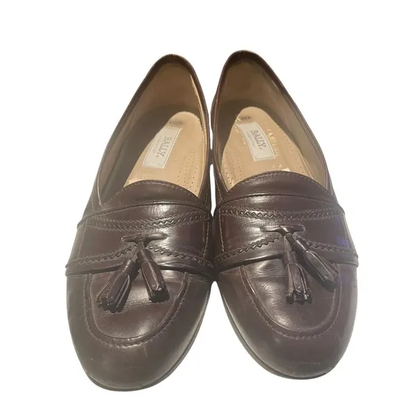 Bally MADE IN ITALY Loafers Brown LeatheR Comfortable Shoes Mens 10.5M