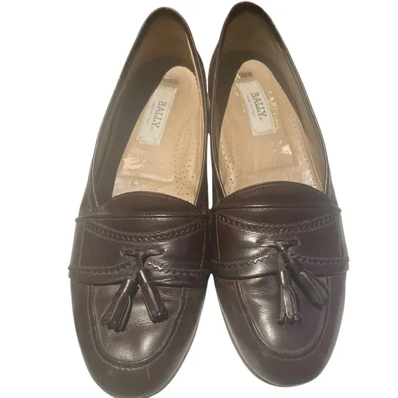 Bally MADE IN ITALY Loafers Brown LeatheR Comfortable Shoes Mens 10.5M