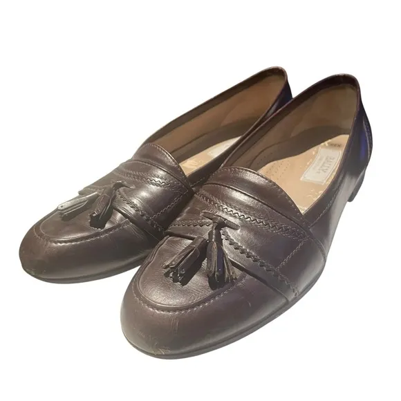 Bally MADE IN ITALY Loafers Brown LeatheR Comfortable Shoes Mens 10.5M
