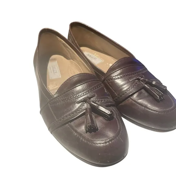 Bally MADE IN ITALY Loafers Brown LeatheR Comfortable Shoes Mens 10.5M