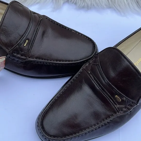 BALLY OF SWITZERLAND Men's “Mathew” Slip on Brown Loafers Size: 8M nwt