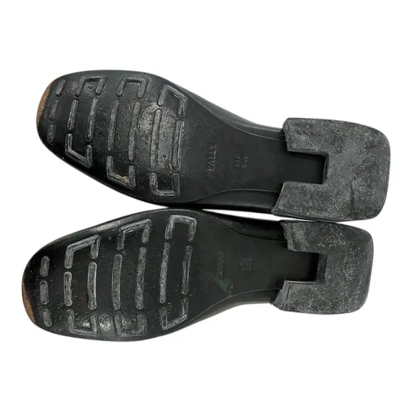 BALLY RUMO BLACK BLUE DUO TONE LEATHER MOC TOE STRAP LOAFER MENS 8 E