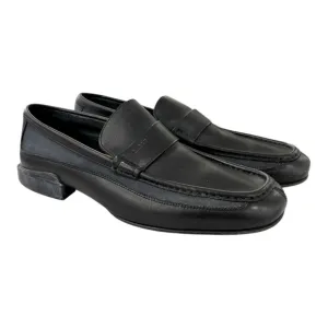 BALLY RUMO BLACK BLUE DUO TONE LEATHER MOC TOE STRAP LOAFER MENS 8 E