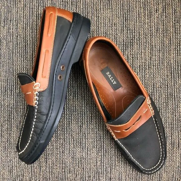 Bally 2 Tone Penny Loafers Mens Size 7