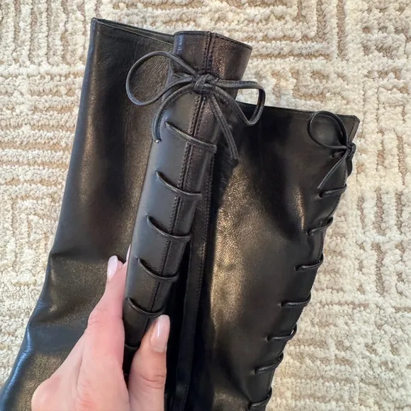 Banana Republic Black Leather Knee High Boots‎ Size 7.5
