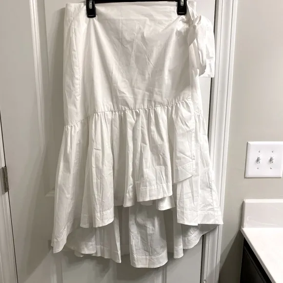 Banana Republic Poplin Ruffle Wrap Skirt