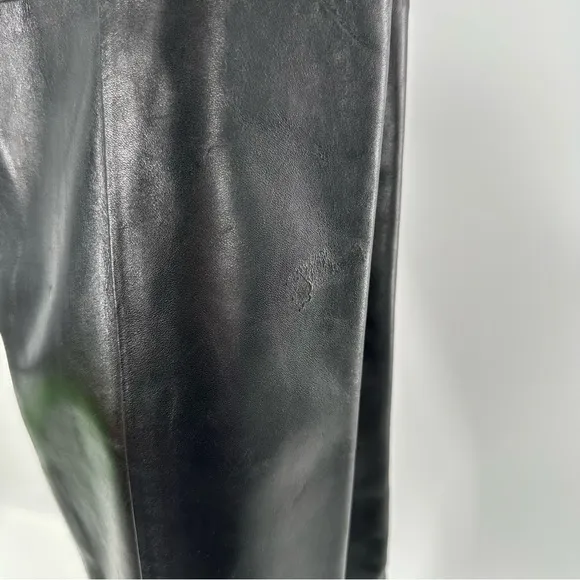 Banana republic womens knee high boots size 9.5 black leather zip back platform