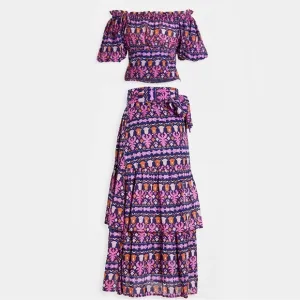 Banjanan Frances Edwardian Tile Wrap Skirt Anna Peasant Top Set