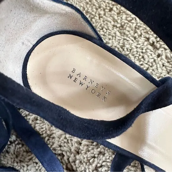 Barney’s New York blue Virginia ankle wrap sandals size 39 1/2 blue.