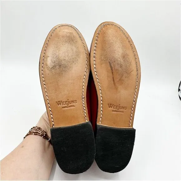 BASS RACHEL ANTONOFF COLLECTION WENDYBIRD RED LEATHER AND PLAID LOAFERS Sz 6M