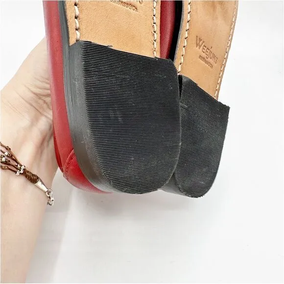 BASS RACHEL ANTONOFF COLLECTION WENDYBIRD RED LEATHER AND PLAID LOAFERS Sz 6M