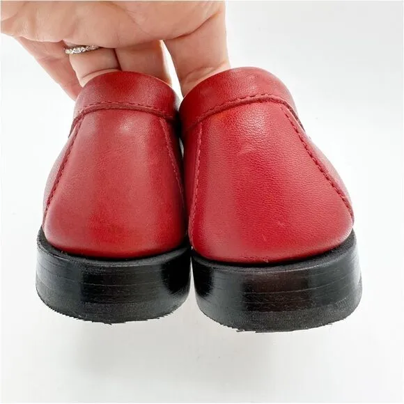 BASS RACHEL ANTONOFF COLLECTION WENDYBIRD RED LEATHER AND PLAID LOAFERS Sz 6M