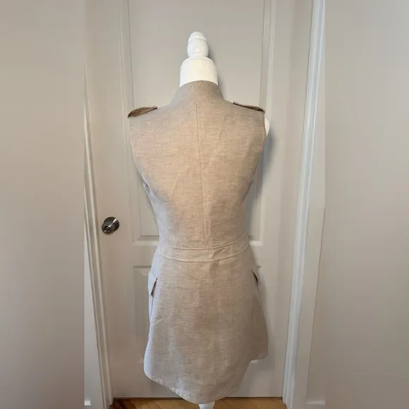 BCBG JUSTIN DUNE Tan Canvas Sleeveless Wrap Dress – Size XXS