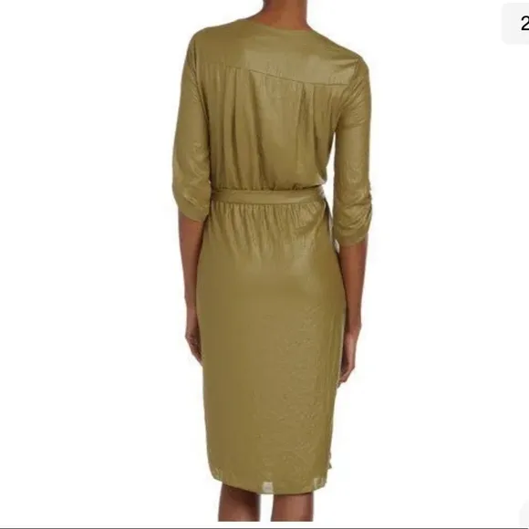 Bcbgmaxazria DARK CHARTREUSE green &quot;TABEA&quot; COCKTAIL DRESS silky shiny xs