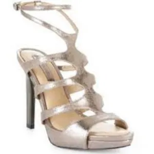 Bcbgmaxazria Heels ming1 9 sandals metallic pewter silver