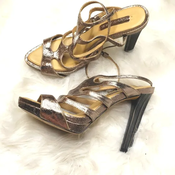 Bcbgmaxazria Heels ming1 9 sandals metallic pewter silver