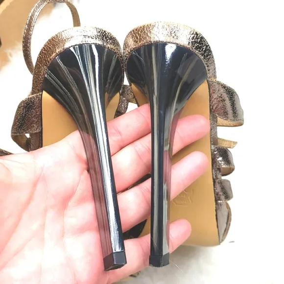 Bcbgmaxazria Heels ming1 9 sandals metallic pewter silver