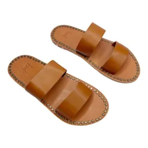 BEEK Studded Double Strap Slip On Sandals