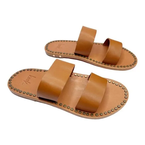 BEEK Studded Double Strap Slip On Sandals