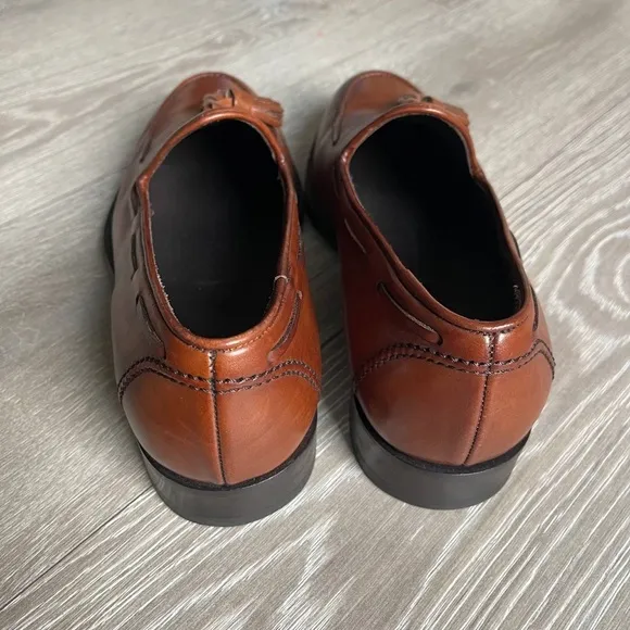 BELSIRE MILANO TASSEL LOAFER Tito calfskin luxury handmade Italy US 9 Dress Shoe