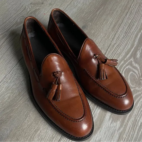 BELSIRE MILANO TASSEL LOAFER Tito calfskin luxury handmade Italy US 9 Dress Shoe
