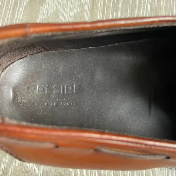 BELSIRE MILANO TASSEL LOAFER Tito calfskin luxury handmade Italy US 9 Dress Shoe
