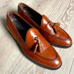 BELSIRE MILANO TASSEL LOAFER Tito calfskin luxury handmade Italy US 9 Dress Shoe