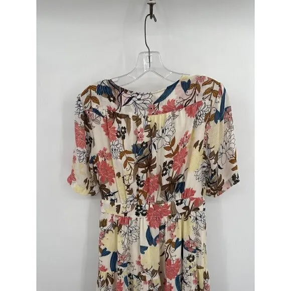 BELTAINE Women's Floral Print Self Tie Maxi Wrap Dress Size Small
