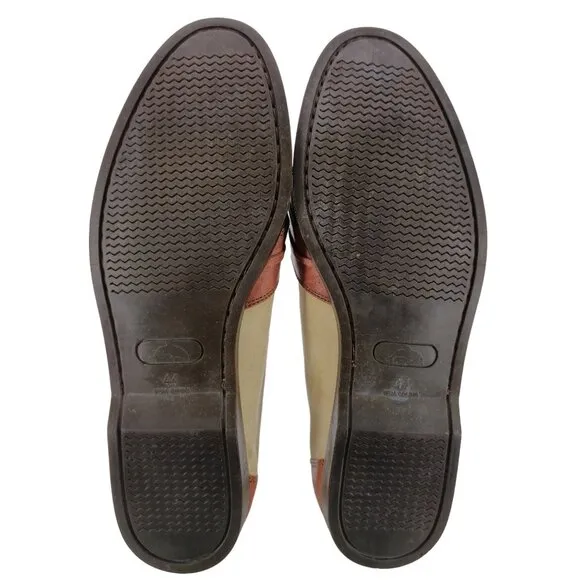 Belvedere Florence Italy Brown Beige Leather Tassel Loafers Men 10.5 Dress Shoes
