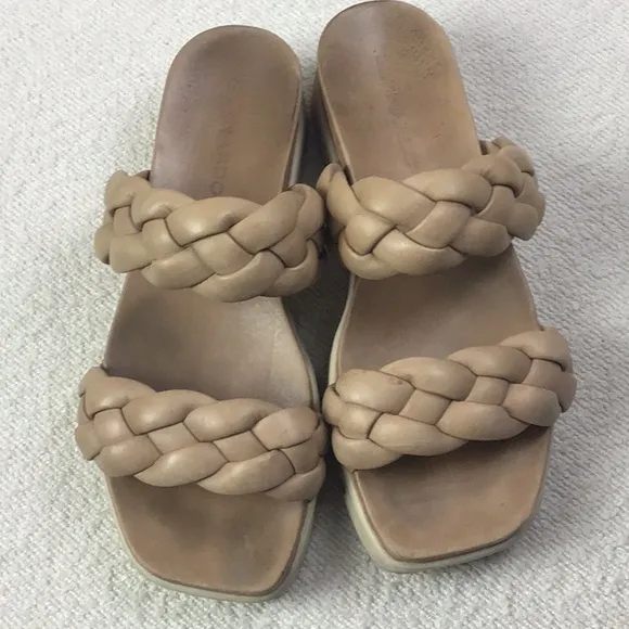 Bernardo Braided Ciara Slide Sandals Women’s Size 7.5 Braided Leather Strap Sand