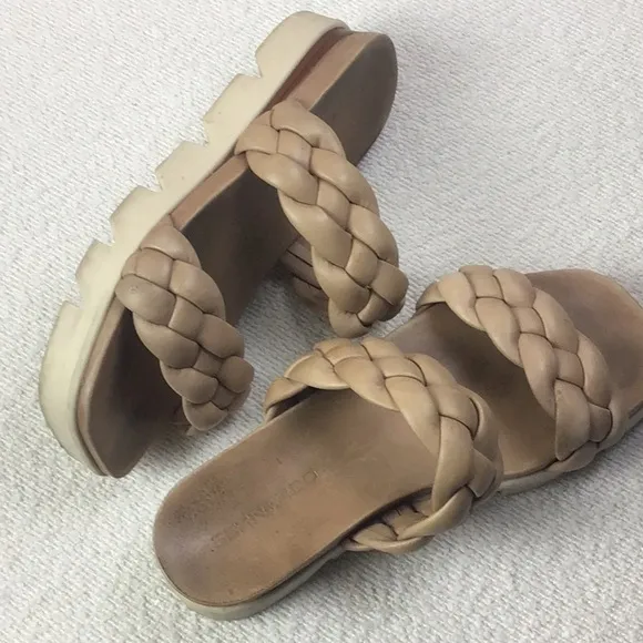 Bernardo Braided Ciara Slide Sandals Women’s Size 7.5 Braided Leather Strap Sand