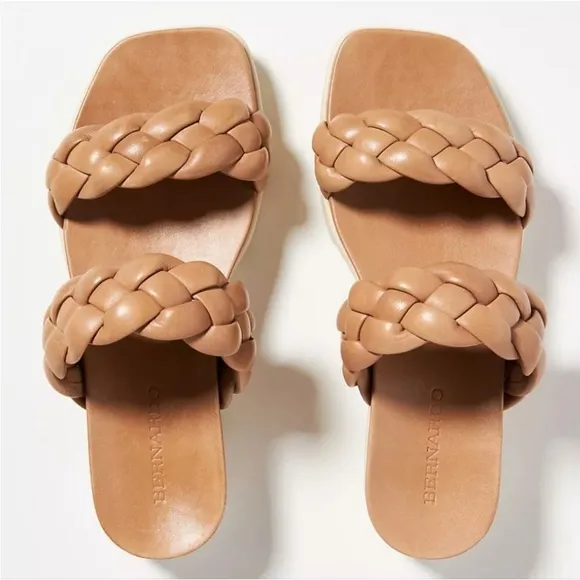 Bernardo Braided Ciara Slide Sandals Women’s Size 7.5 Braided Leather Strap Sand