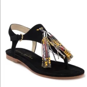Bettye Muller Samba Suede Tassel Sandals women’s size 9