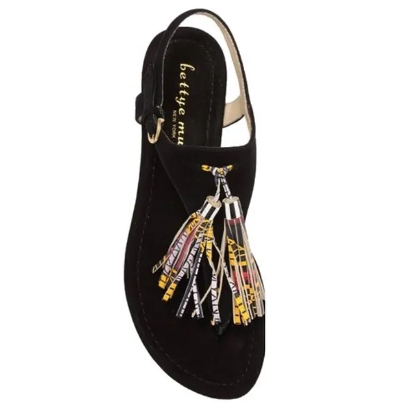 Bettye Muller Samba Suede Tassel Sandals women’s size 9