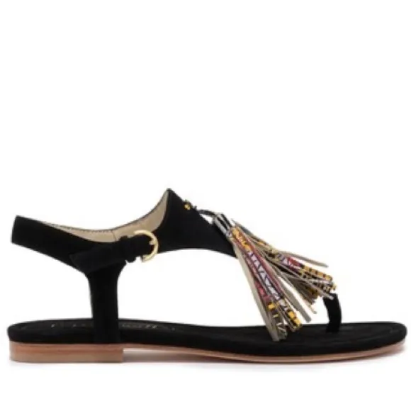 Bettye Muller Samba Suede Tassel Sandals women’s size 9