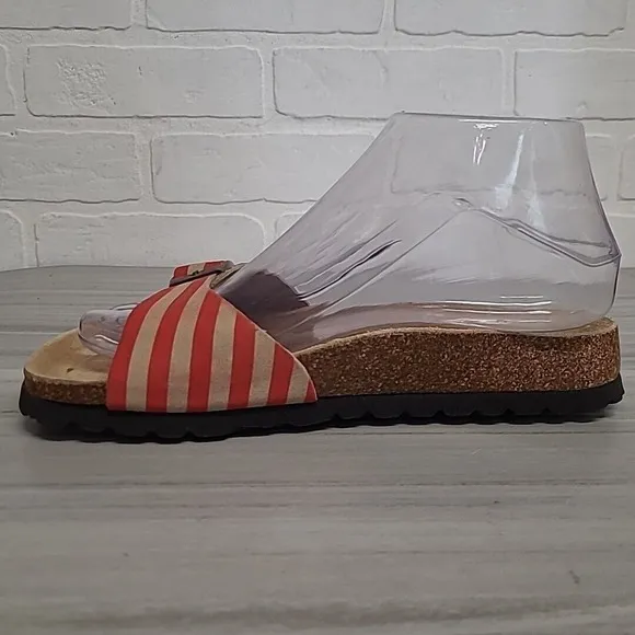 Betula By BIRKENSTOCK Womens  37 American Flag Single Strap Slide Sandals Buckle