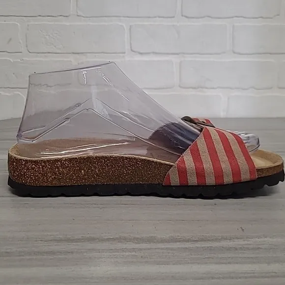 Betula By BIRKENSTOCK Womens  37 American Flag Single Strap Slide Sandals Buckle