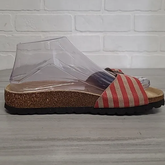 Betula By BIRKENSTOCK Womens  37 American Flag Single Strap Slide Sandals Buckle